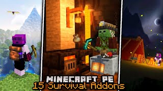 15 Useful Minecraft PE Survival AddonsMods To Improve 118 Gameplay [upl. by Marian]