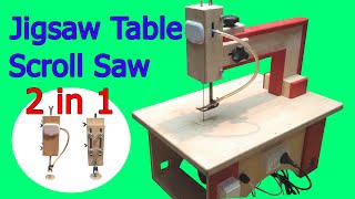 DIY Jigsaw Table 2 in 1  Scroll Saw amp Jigsaw Table Machine [upl. by Fairley896]