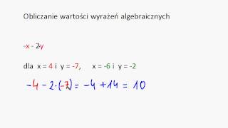 Obliczanie wartości wyrażeń algebraicznych 1 [upl. by Hans]