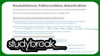 Haushaltstheorie Präferenzrelation Nutzenfunktion  Mikroökonomie [upl. by Nymassej]