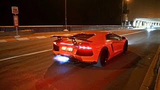 Lamborghini Aventador wCapristo MAD FLAMES [upl. by Kciredohr]