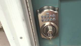 How to Unlock a Schlage Electronic Keypad BE365 Deadbolt Using a Key [upl. by Ybrad]