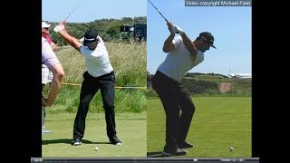 Jon Rahm golf swing  Long Iron faceon amp downtheline July 2017 [upl. by Hannibal460]