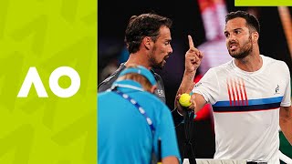 Fognini Celebrates and Caruso Fires Up After Epic TieBreak  Australian Open 2021 [upl. by Ydrah]