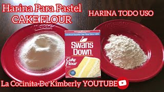 COMO HACER HARINA PARA PASTEL CAKE FLOUR SOLO DOS INGREDIENTES [upl. by Madid]