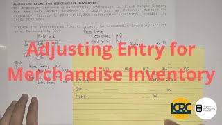 Basic Accounting  Adjusting Entry for Merchandise Inventory [upl. by Nessie]