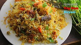 Veg Dum Biryani  Quick and Easy Homemade Hyderabadi Veg Dum Biryani Recipe in Telugu Vismai Food [upl. by Reggy242]