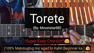 Torete  Moonstar88 Super Easy Chords Guitar Tutorial [upl. by Engapmahc]