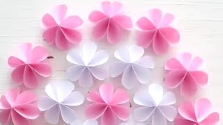 fleur en papier Easy Paper Flowers  Fleur en papier facile a faireEasy paper flower origami diy [upl. by Assirahc827]