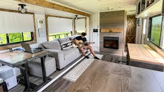 I Converted an old RV into a TINY HOME  Full build start to finish [upl. by Nosloc596]