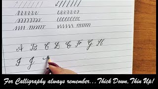 Calligraphy Alphabets  Pencil Calligraphy for Beginners  Uppercase Alphabets  Capital Letters [upl. by Alsworth104]