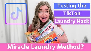 HOW TO STRIP WASH LAUNDRY IN THE BATHTUB  TikTok Laundry Strip Hack [upl. by Nessi295]