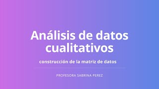 Análisis de datos cualitativos [upl. by Lansing]