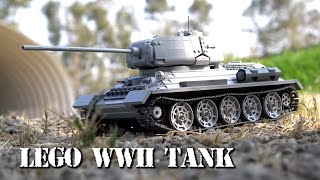 RC LEGO T34 Tank with Shooting Mechanism [upl. by Akimas713]