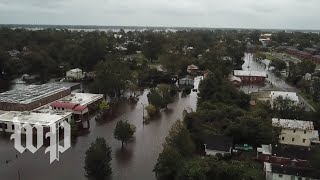 Drone video captures Florence flooding in North Carolina [upl. by Seaden]