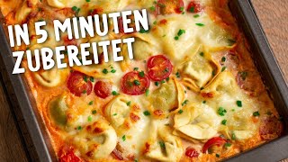 TORTELLINI AUFLAUF einfacher amp leckerer geht’s nicht vegetarisches Rezept [upl. by Ahsiyn300]