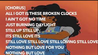 Sza  Broken Clocks Lyrics [upl. by Neit]