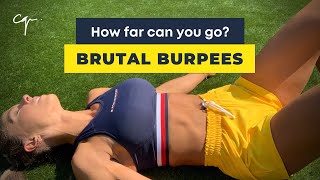 Brutal Burpees  How far can you go HIIT Workout Challenge [upl. by Airetal]