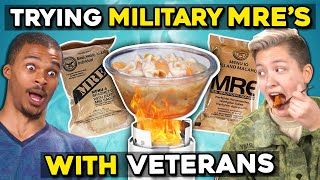 Military Members Eat Military Meals MREs With Civilians  People Vs Food [upl. by Irmina]