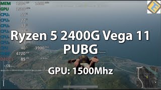 Ryzen 5 2400G Review PUBG GPU1500Mhz Gameplay Benchmark An iGPU kicking Xbox Ones ass [upl. by Nawd]