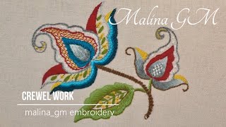 Crewel Work  Very Easy Stitches amp Beautiful Design  Jacobean embroidery [upl. by Nole114]