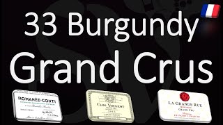 The 33 Grand Cru Wines from Burgundy  Complete List  French Pronunciation [upl. by Bartko584]