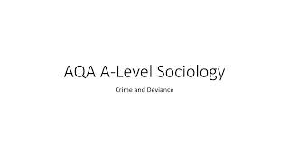 AQA ALevel Sociology crime and deviance revision [upl. by Aliuqa]