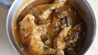 Hunters Chicken Recipe  Chicken Chasseur By the French Cooking Academy [upl. by Kamal]