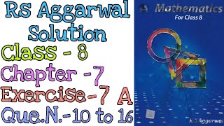 Factorisation  Class 8 Exercise 7A Question 10 to 16  Rs Aggarwal  Md Sir [upl. by Adliwa]