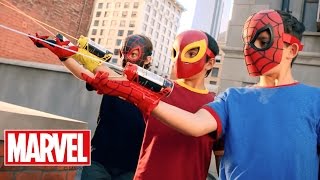 Marvel Toys – Ultimate SpiderMan Color Shock Slingers amp Masks TV Spot – Hasbro [upl. by Ahsehyt]