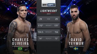 Charles Oliveira vs David Teymur UFC Fight Night [upl. by Koy]