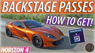 How To Get BACKSTAGE PASSES Forza Horizon 4 How To Get Backstage Pass FH4 Horizon Backstage Cars [upl. by Wilen]