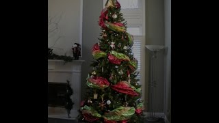 How to Decorate The Perfect Christmas Tree Using Wide Ribbon Garland [upl. by Aggarwal]