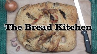 Fougasse With Roasted Vegetables Recipe in The Bread Kitchen [upl. by Lesiram]