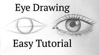 How to draw an eyeeyes easy step by step for beginners Eye drawing easy tutorial with pencil basics [upl. by Bledsoe]