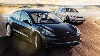 TESLA Model 3 vs BMW M3 Track Battle  Top Gear [upl. by Ettennahs]