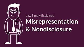 Misrepresentation and Nondisclosure  Contracts  Defenses amp Excuses [upl. by Jairia]