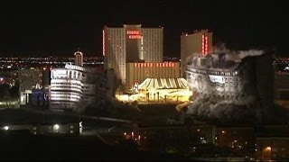 Controlled Implosion Flattens Las Vegas Casino [upl. by Cissie]