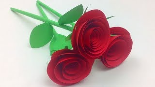 How to Make Small Rose Flower with Paper  Easy Paper Roses Flowers Step by Step  DIY Rose Of Paper [upl. by Inaluiak]