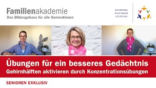 Gedächtnistraining Gehirnhälften aktivieren durch Konzentrationsübungen mit Elke Schultheis [upl. by Aciruam931]