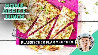 Klassischer Flammkuchen mit Speck und Zwiebeln [upl. by Hovey]