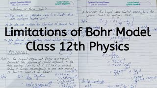 Limitations of Bohr Model Chapter 12 Atoms Class 12 Physics [upl. by Pietje]