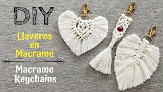 DIY como hacer LLAVEROS en MACRAMÉ  DIY Macrame Keychains [upl. by Ecylahs574]