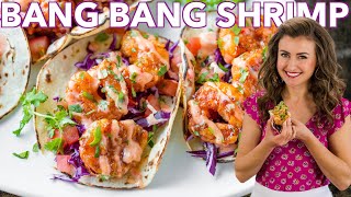 BANG BANG SHRIMP TACOS  Easy Dynamite Shrimp Recipe [upl. by Lela]