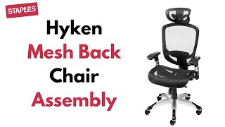 Staples Hyken Chair Assembly  FlexFit™ Hyken Mesh Back Fabric Task Chair Assembly [upl. by Stanford]