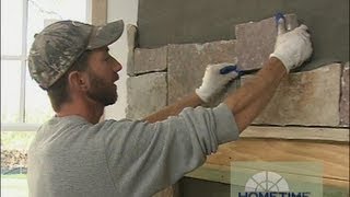 Installing Lower Level Fireplace Stone Surround [upl. by Ettenawtna546]