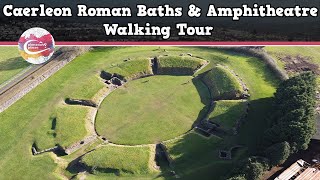 CAERLEON ROMAN BATHS amp AMPHITHEATRE WALES  Walking Tour  Pinned on Places [upl. by Neel]