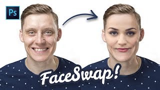 FACE SWAP  Changer un visage sur Photoshop  TUTO [upl. by Fital]