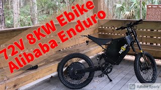 72v 8kW Stealth Bomber Ebike clone First ride 2021 [upl. by Ahsinnek537]