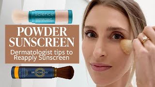 Powder Sunscreens and SPF Reapplication Tips from a Dermatologist  Dr Sam Ellis [upl. by Ecikram413]